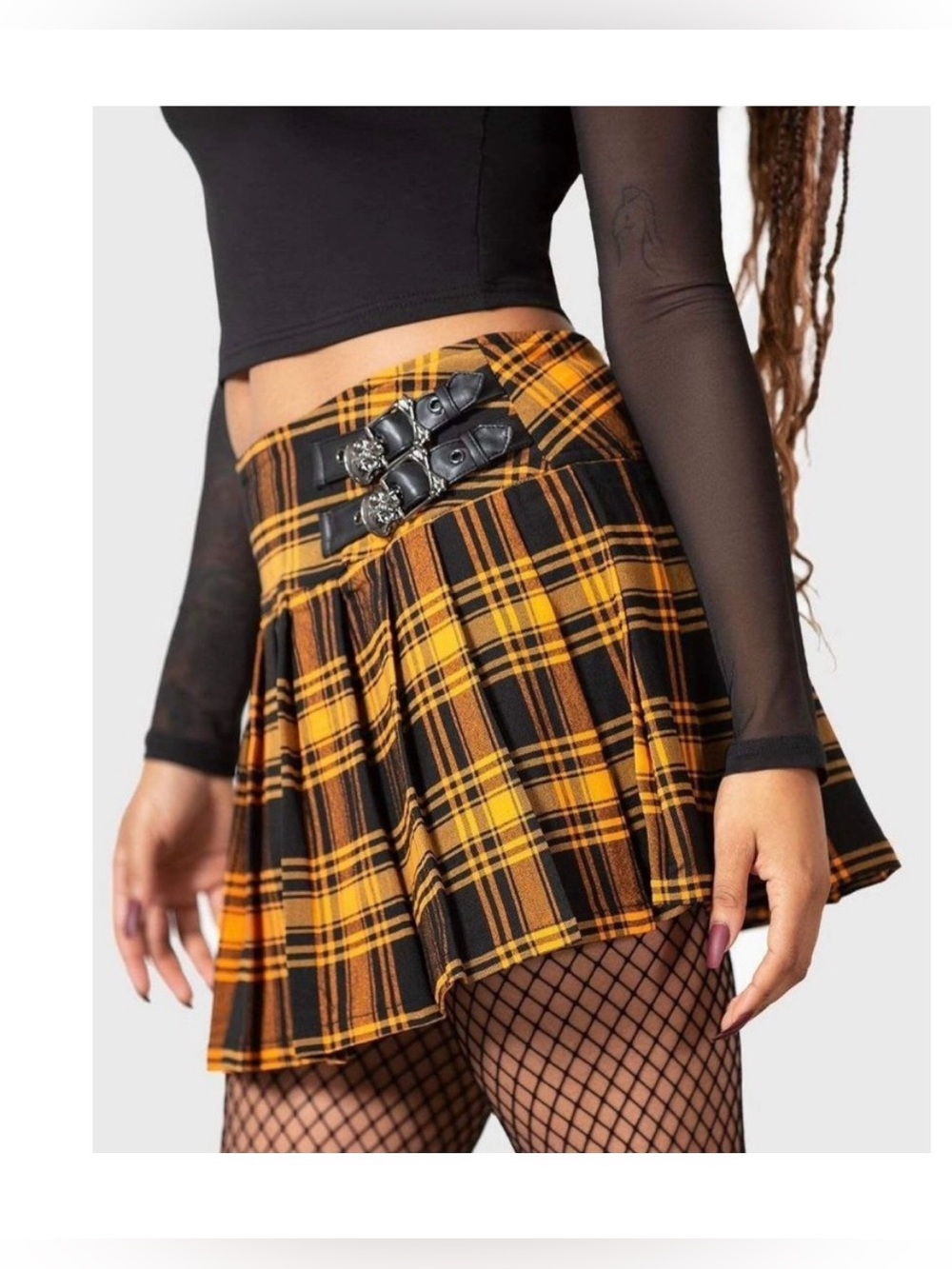 KILLSTAR Heart Angst Tartan Mini Skirt